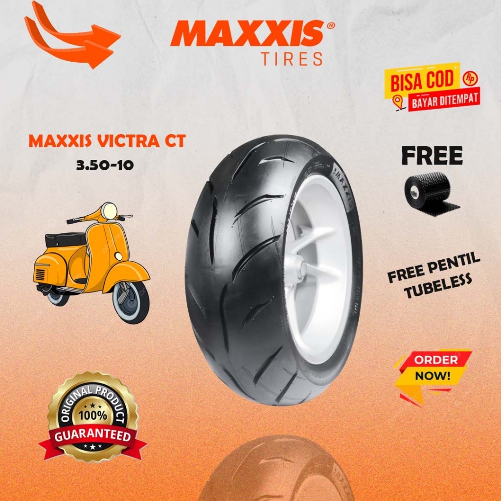 READY COD] BAN MAXXIS RING 10 VICTRA 98 CT TUBELESS 3.50-10 VESPA CLASIC / BAN MOTOR VESPA CLASIC MA