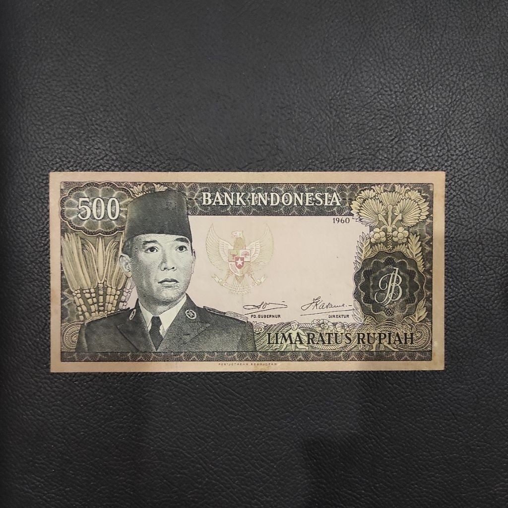 500 rupiah Sukarno 1960 percetakan kebajoran WM Kerbau