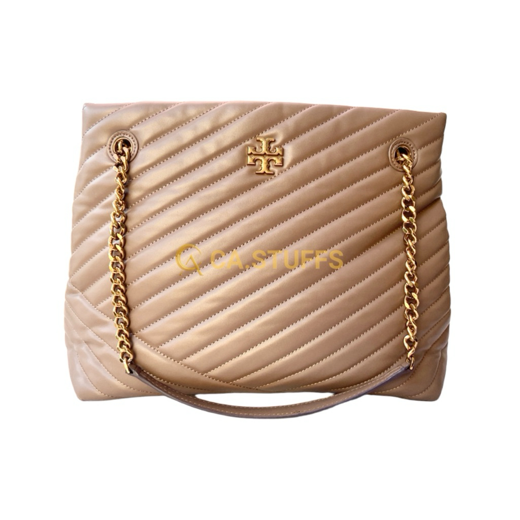 Preloved Tory Burch TB Kira Chevron Tote Classic Taupe