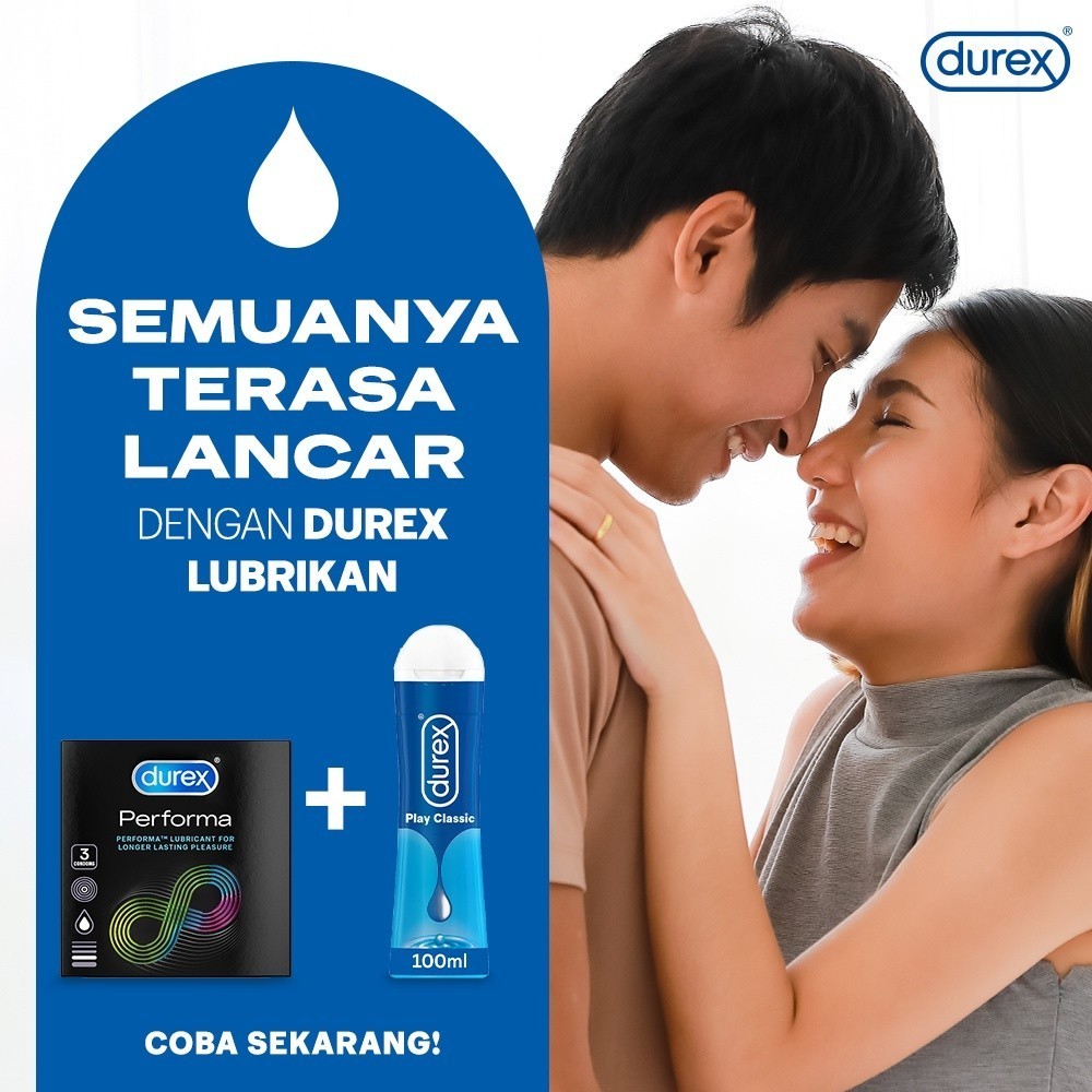 1 Paket Durex Peforma isi 3 + Pelumas Durex 50 ML / Tahan Lama / Ejakulasi Dini / Lubricant