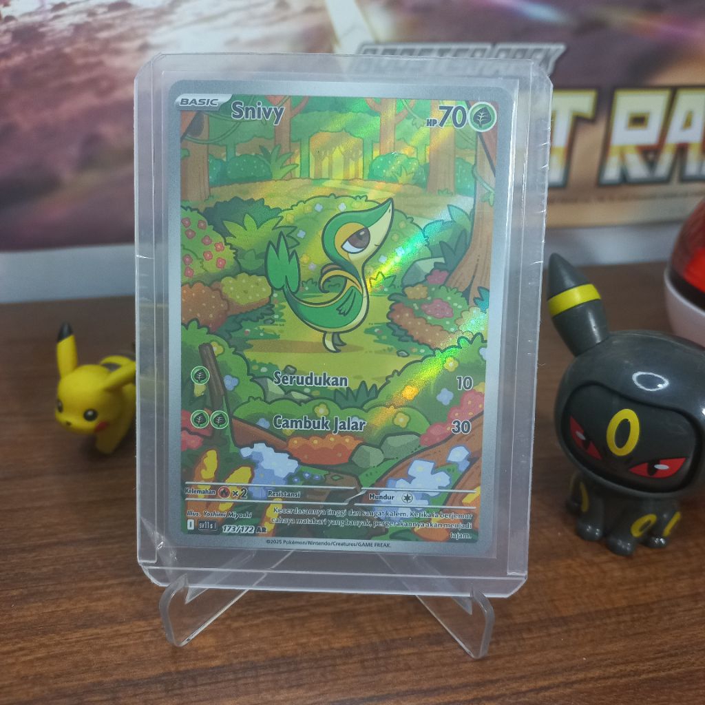 Snivy AR SV11s 173/172 - Kartu Pokemon TCG Indonesia Hitam Putih Original