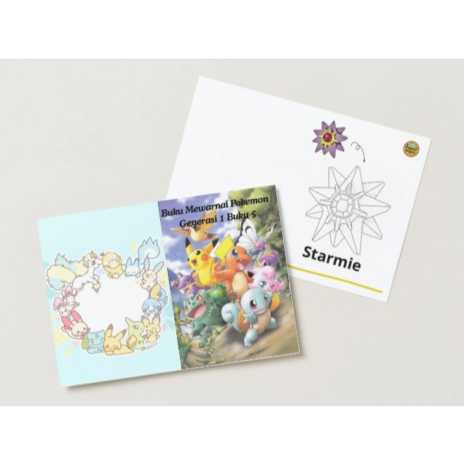 Buku dan Lembar Kerja Mewarnai anak-anak TERMURAH Tema Pokemon Generasi 1 Buku 5