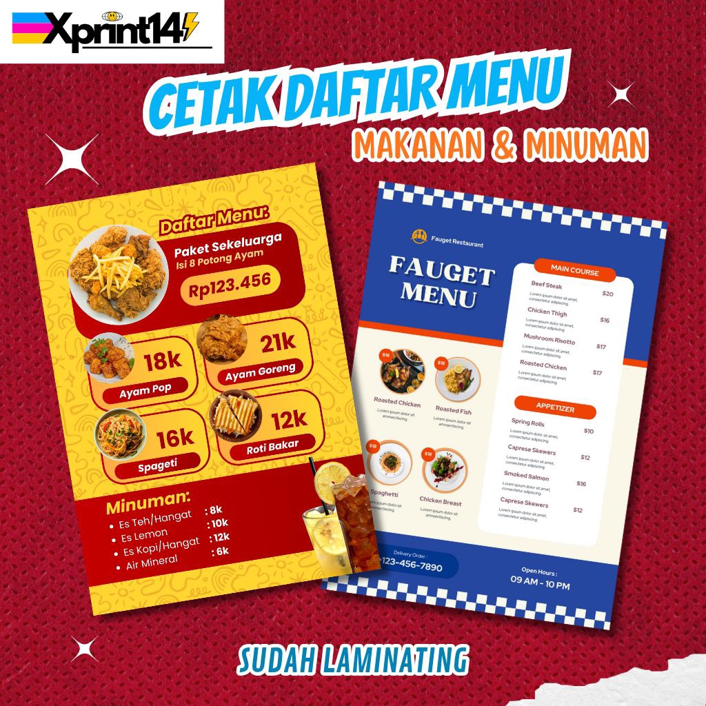 Cetak Daftar Menu Makanan Dan Minuman