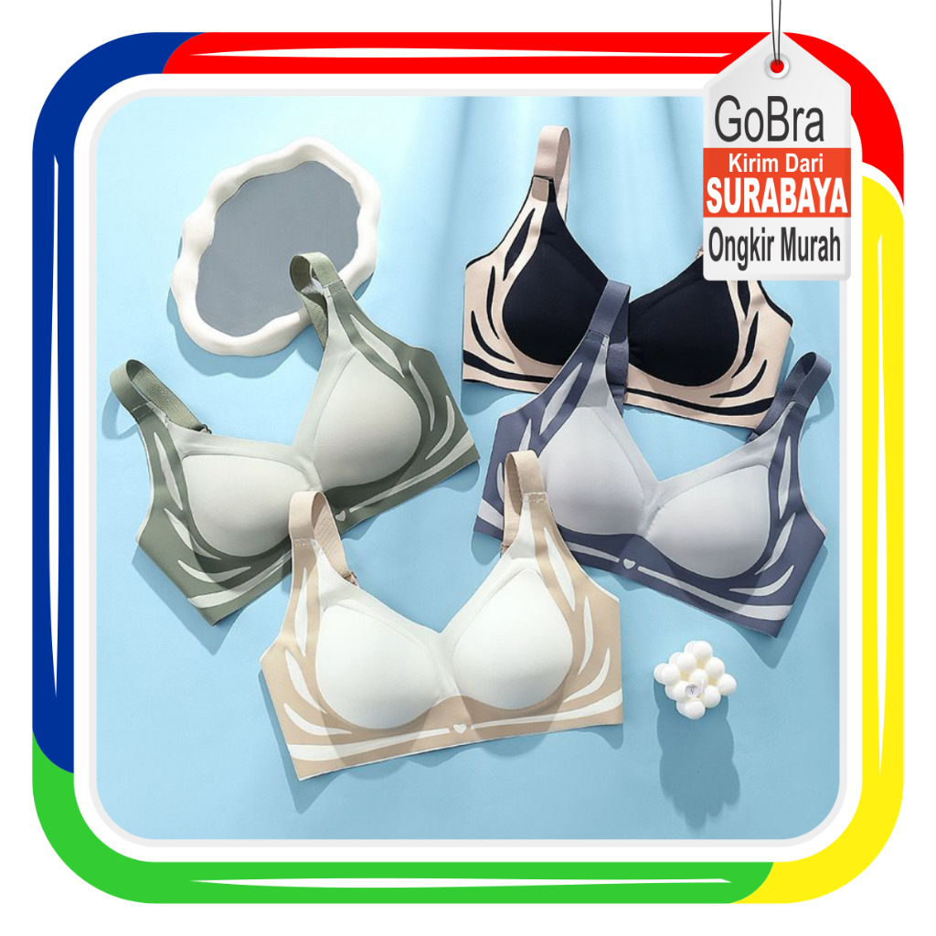 Gobra ♕ PW212 Bra Wanita Ada Pengait Belakang New Fashion Simple Tanpa Kawat Nyaman Buat Sehari Hari