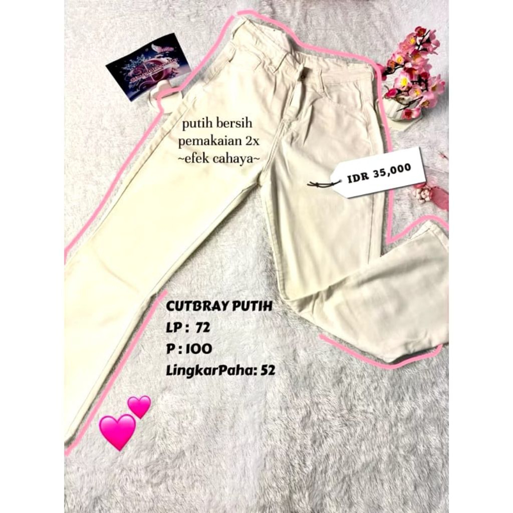 ♡Sweet Moments♡ Preloved Celana Cutbray Putih