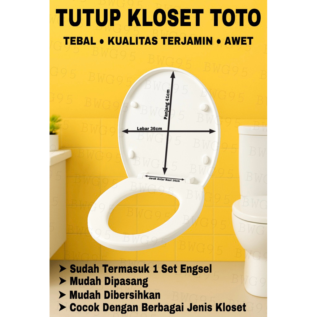 Tutup Kloset TOTO / Tutup Kloset Universal Tebal TOTO / Engsel Kloset TOTO / Aksesoris Kloset TOTO /