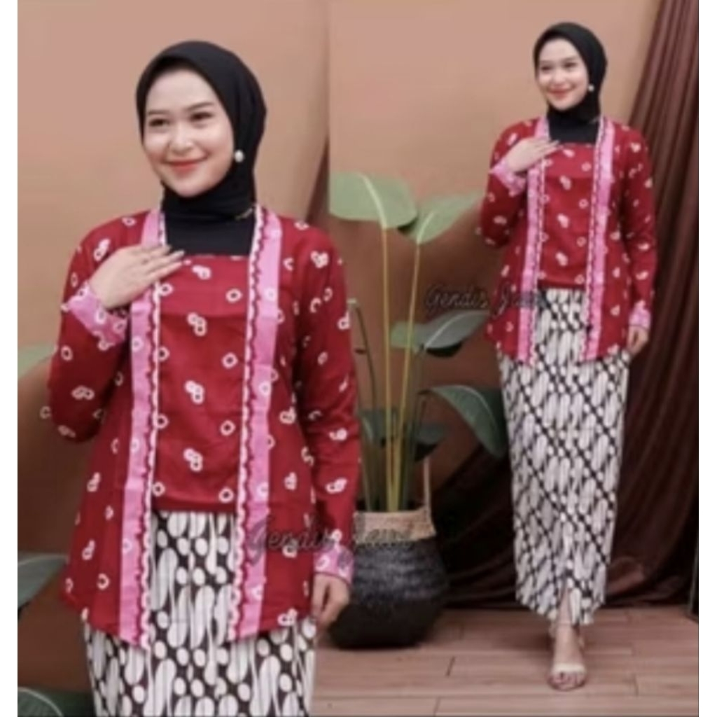 kebaya batik jumputan kutu baru