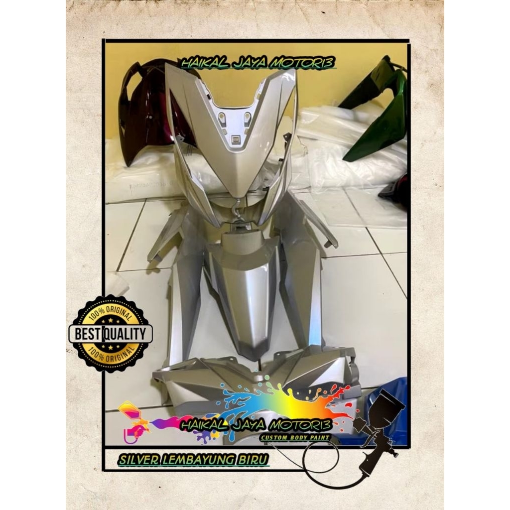 BODY HALUS MOTOR BEAT ECO WARNA ( SILVER LEMBAYUNG BIRU )