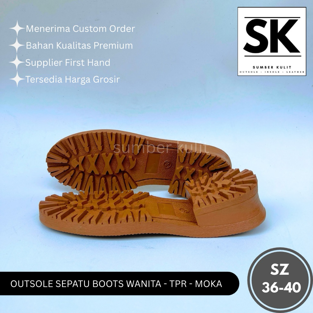 SOL SEPATU BOOTS WANITA TPR MOKA / OUTSOLE TPR SEPATU BOOTS WANITA