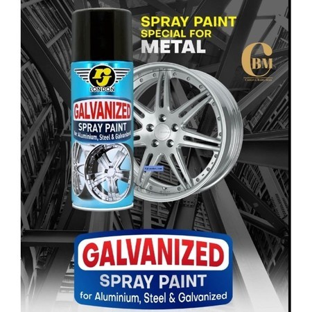 Cat Semprot Galvanized /Cat Metal Alumunium Steel Galvanis 400cc RJ LONDON Warna Silver