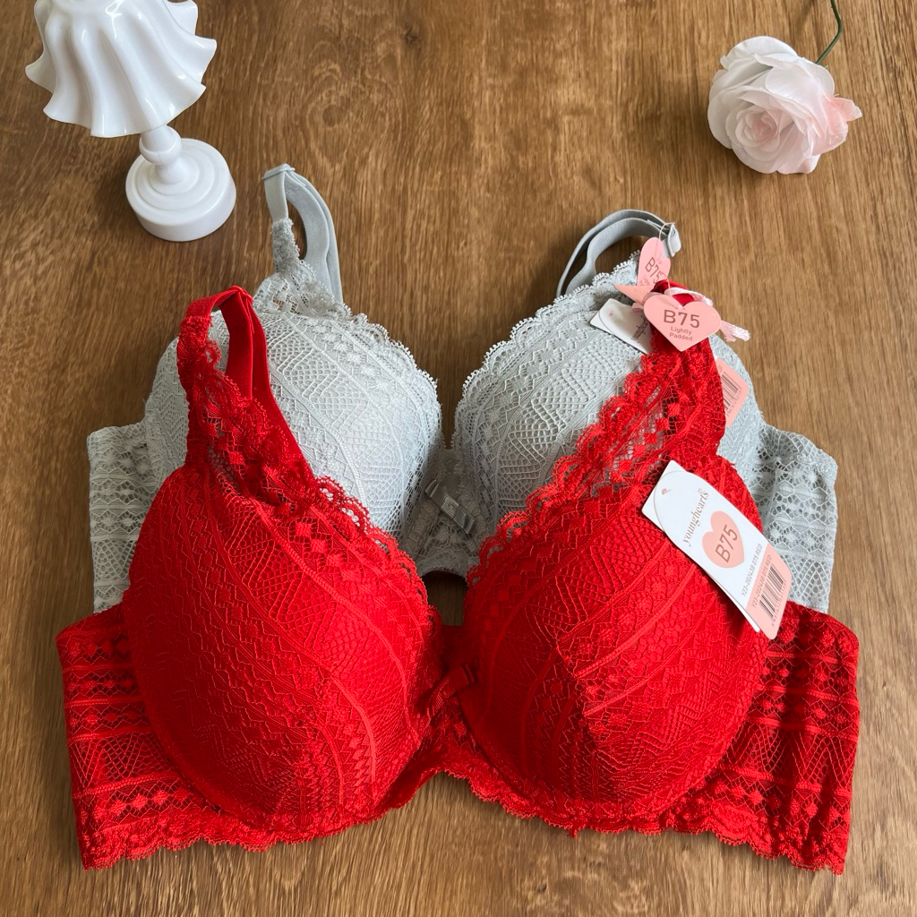 YOUNG HEARTS BRA BERKAWAT BUSA TIPIS  SIZE 32B B70 34B B75 36B B80 BUSA TIPIS RATA BH FULL LACE PENG