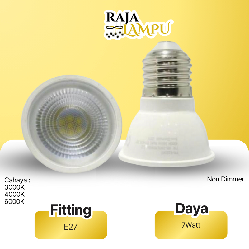 Lampu Halogen E27 Non Dimable Par Led 7W Spotlight