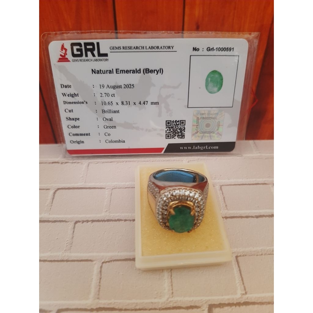 Natural Batu Permata Zamrud Coloumbia/Emerald Beryl Include Memo Certified