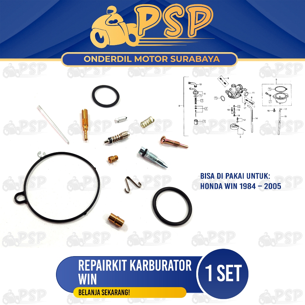 Repairkit Karburator Win - Repair Kit Carburator Parkit Spuyer Karbu Assy Honda WIN Win 100
