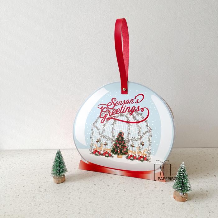 (Isi 5 Pcs) Box Snowglobe | Kotak Natal Tabung Jar | Kardus Hampers 2 Toples 500–800ml