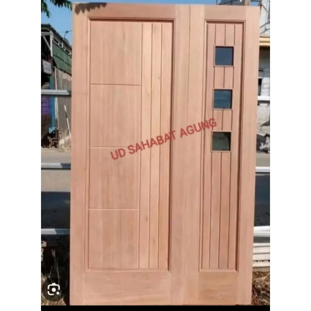 DAUN PINTU KUPU2 DABEL+KUSEN BAHAN KAYU KAMPER OVEN DAN MERANTI OVE BISA CUSTOM UKURAN DAN MODEL FES