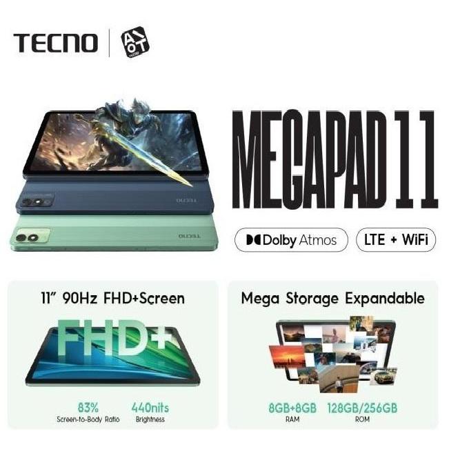 Tecno Tablet Megapad 11 8/256GB | MediaTek Helio G99