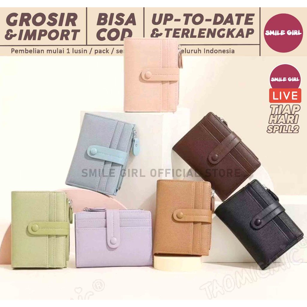SG | PUSAT GROSIR | 7 PCS - Dompet Uang + Kartu Modis Pastel Colors Taomicmic