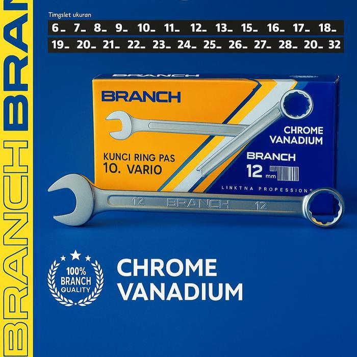 BRANCH Kunci Ring Pas Vario Ukuran 6 - 32 Mm - Combination Spanner Vario Branch BKVR-10XX