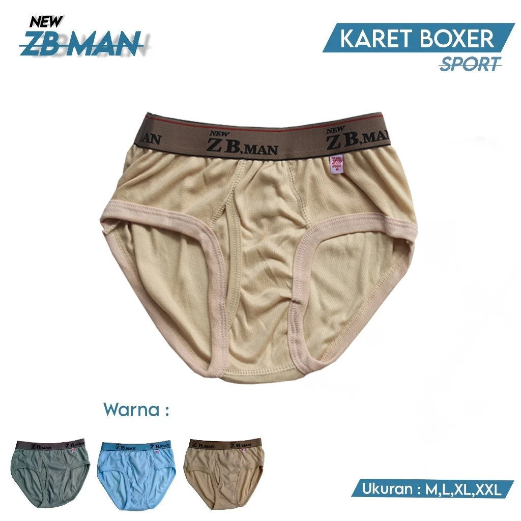 ( 3 Pcs ) Celana Dalam ZB Man Boxer Ukuran Jumbo Murah | Celana Dalam Laki Laki ZB MAN Karet Boxer |