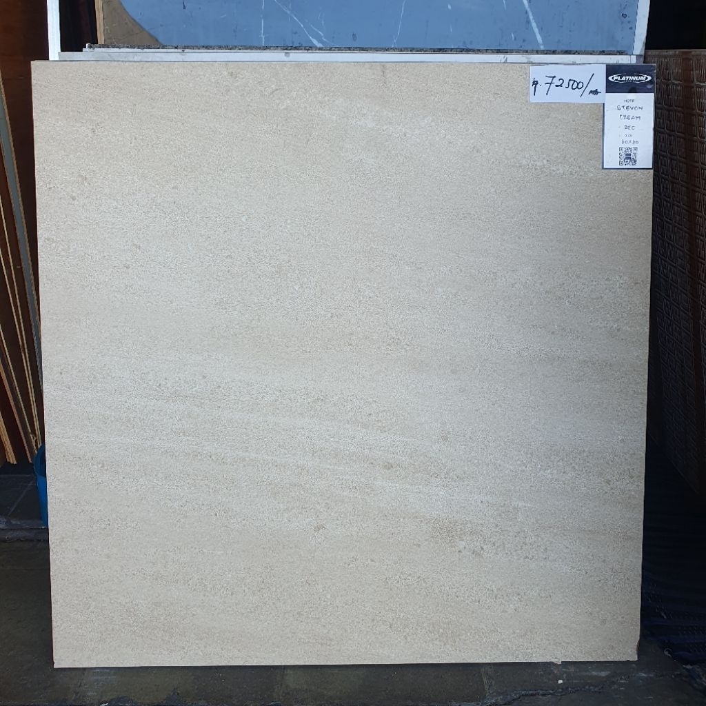 keramik lantai kamar mandi garasi teras balkon ruang tamu kamar rumah PLATINUM 60x60 Stevon cream ma