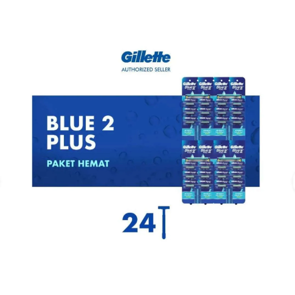 Gilette Cukur Kumis & Jenggot 2 Mata Pisau Goal Blue II 24 pcs