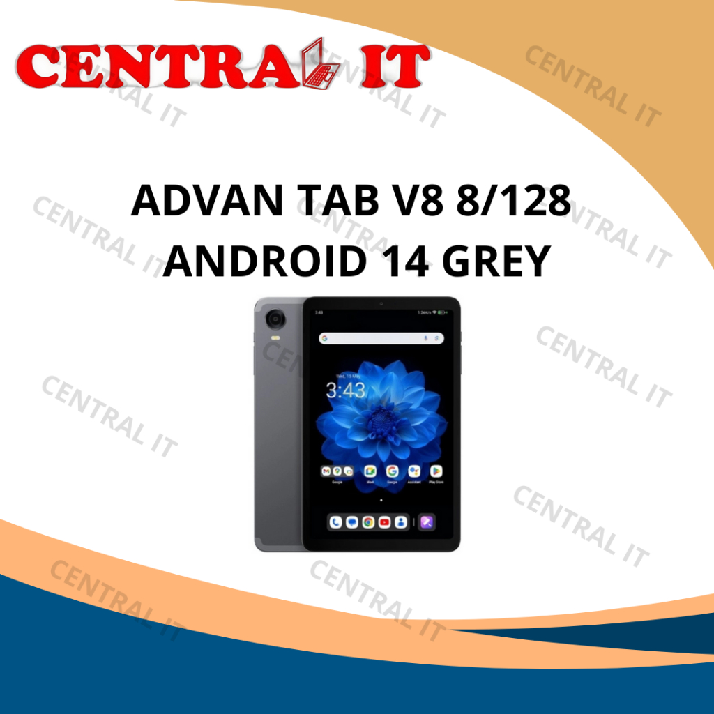 Advan Tab V8 8/128 Android 14 Grey Tablet 8,4 Inci RAM 8 GB Chipset Mediatek Helio G99 Baterai 5500 