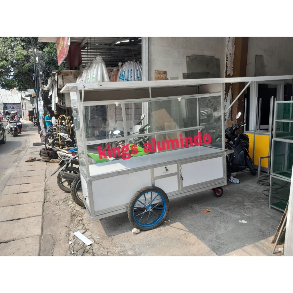 gerobak martabak / gerobak / gerobak gorengan / kue/gerobak aluminium