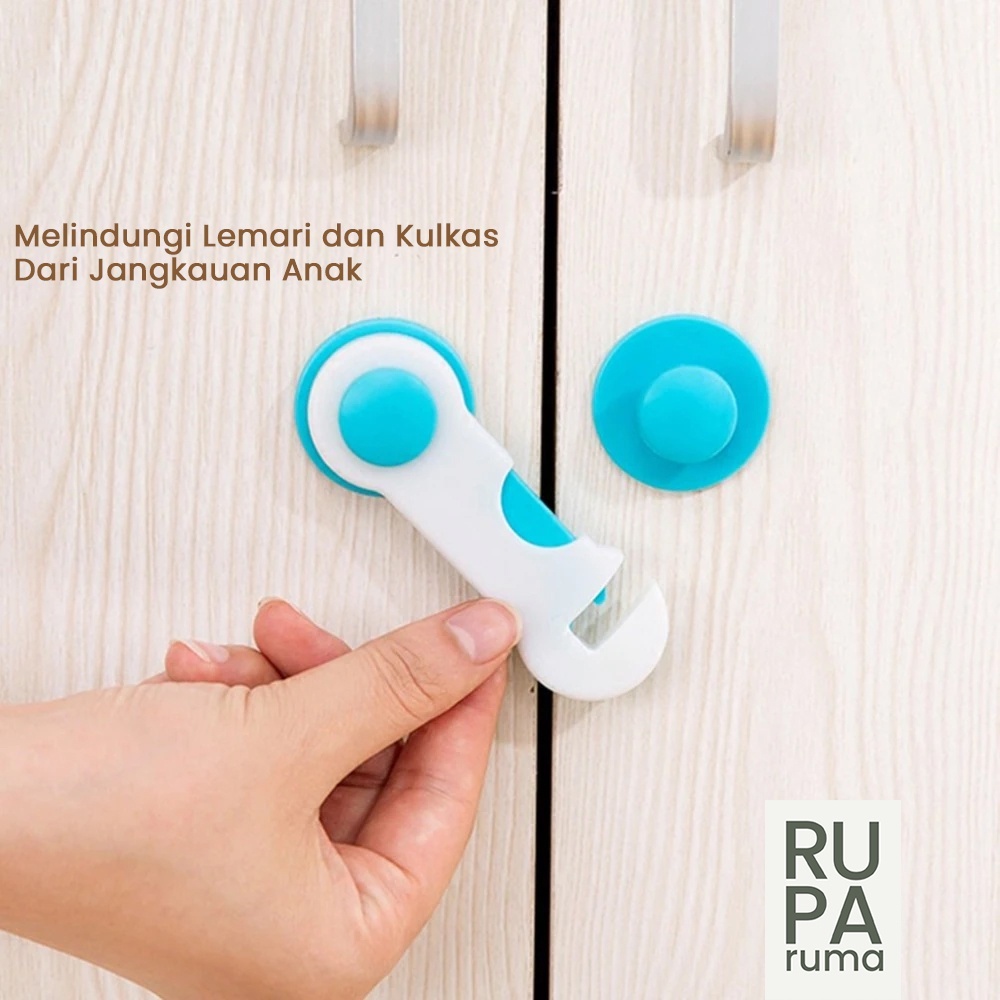 Pengaman Laci Lemari Pintu /Kunci Pengaman Laci Bayi/Bayi Safety Lock/Pengunci Furniture Pelindung B