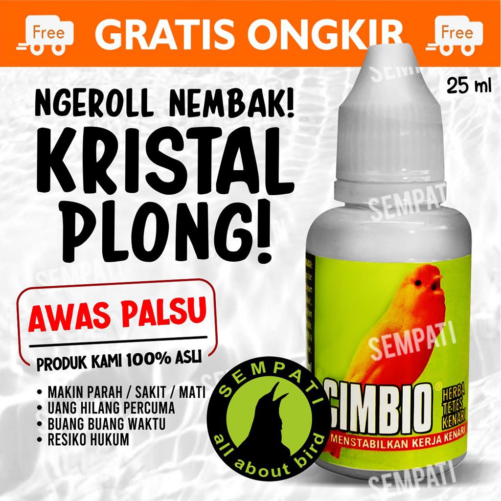 SEMPATI CIMBIO KENARI HERBAL TETES VITAMIN HARIAN PENGGACOR BURUNG KENARI MENAMBAH RAJIN KICAU