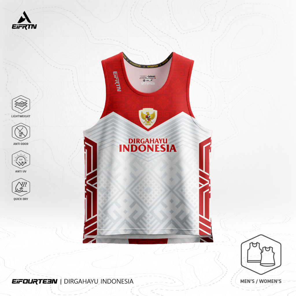 Eifrtn Baju Kaos Singlet Lekbong Tanktop Lari Running Timnas Indonesia Hut Ri Terbaru Merah Putih Ka
