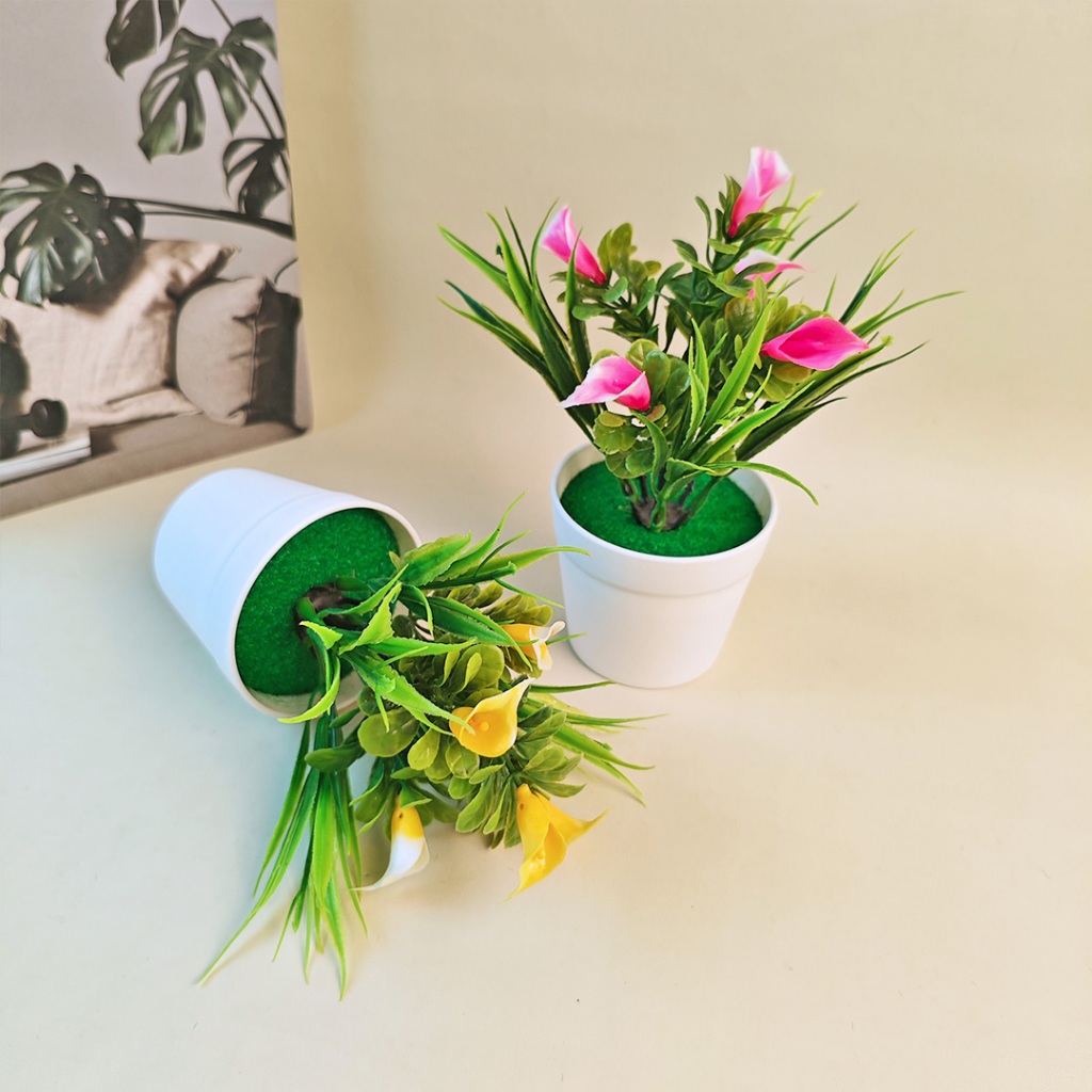 NEW DEALS BUNGA HIAS MINI PLASTIK ARTIFICIAL FLOWERS BUNGA HIASAN MEJA KECIL DEKORASI RUMAH BUNGA