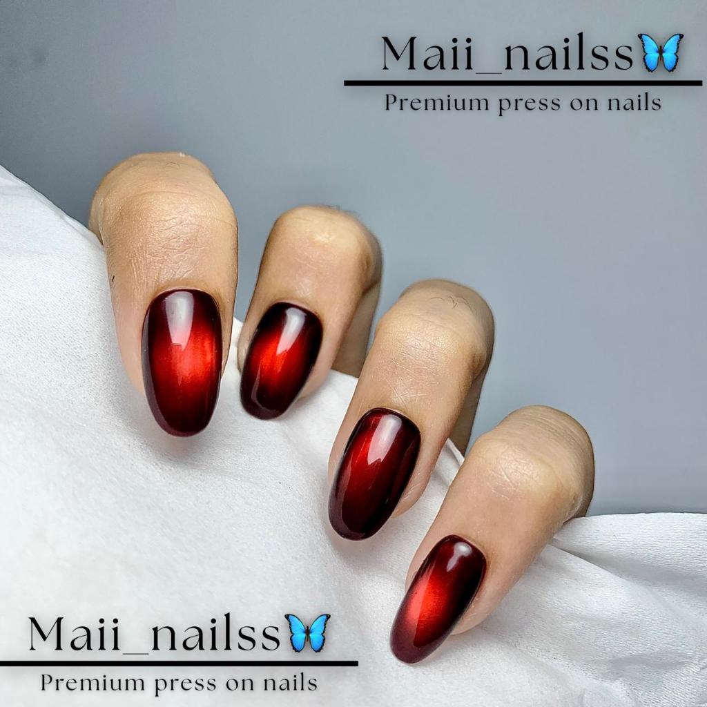 (COD) KUKU PALSU / NAIL ART / PREESS ON NAILS Cat Eye Mewah Elegan Wedding Premium Custom Handmade f