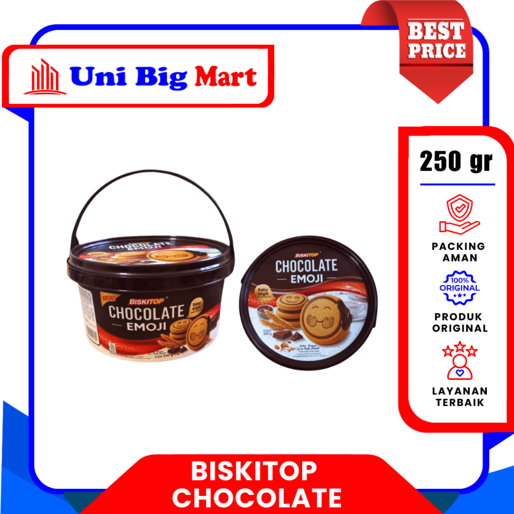 BISKITOP BUTTER COOKIES CHOCOLATE EMOJI 250GR