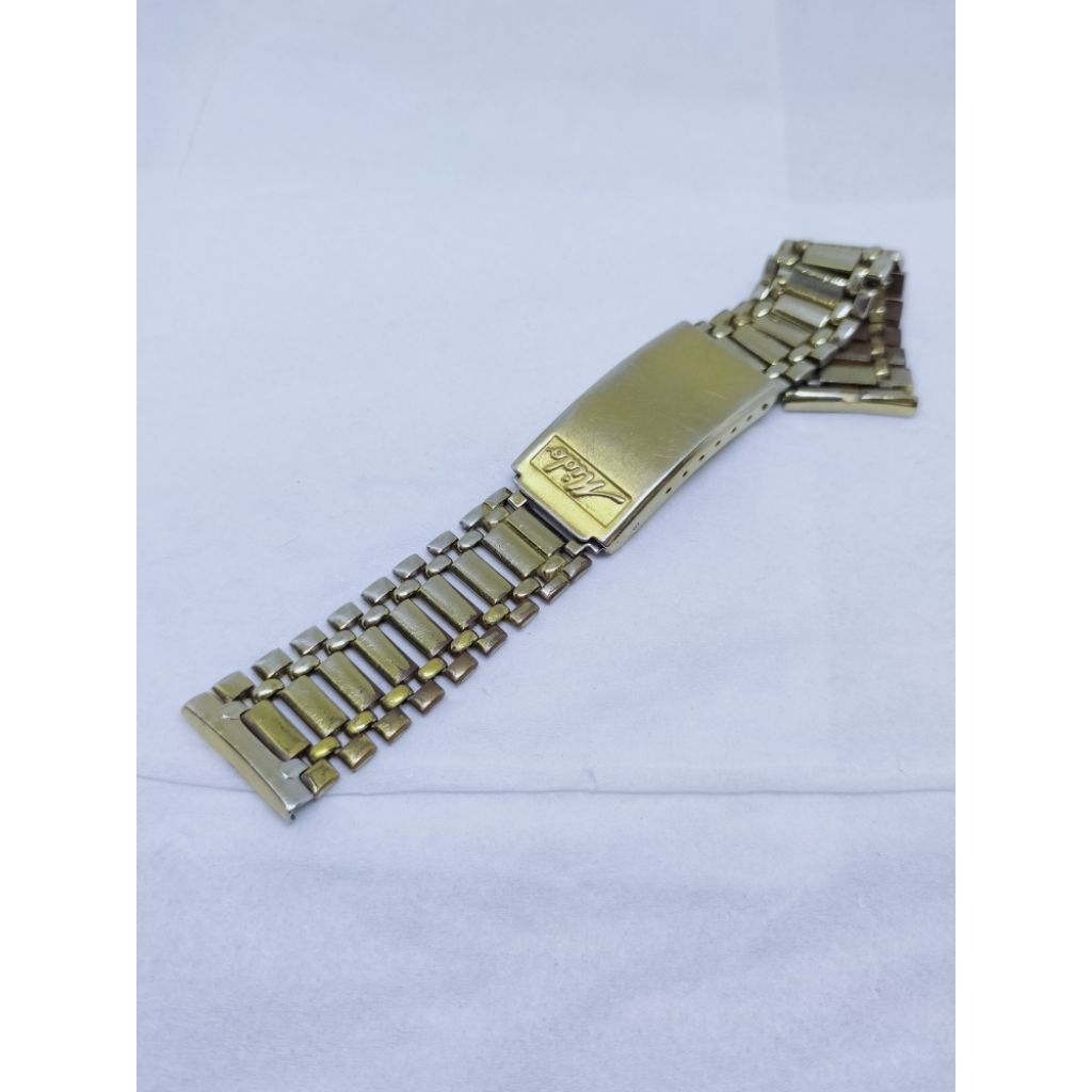 Mido bracelet vintage watch 18mm gold watchband rantai jam tangan antik mido ocean star commander mu