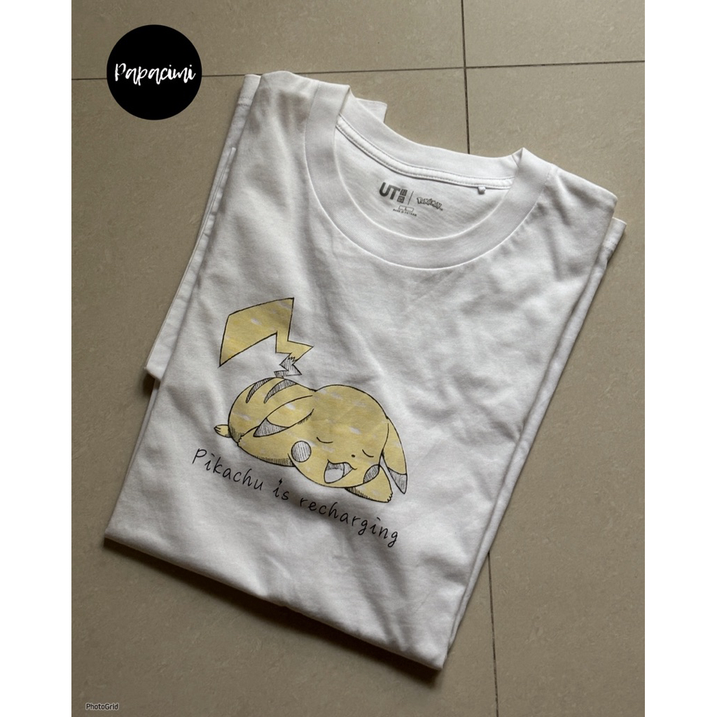 preloved kaos ut uniqlo pikachu pokemon second