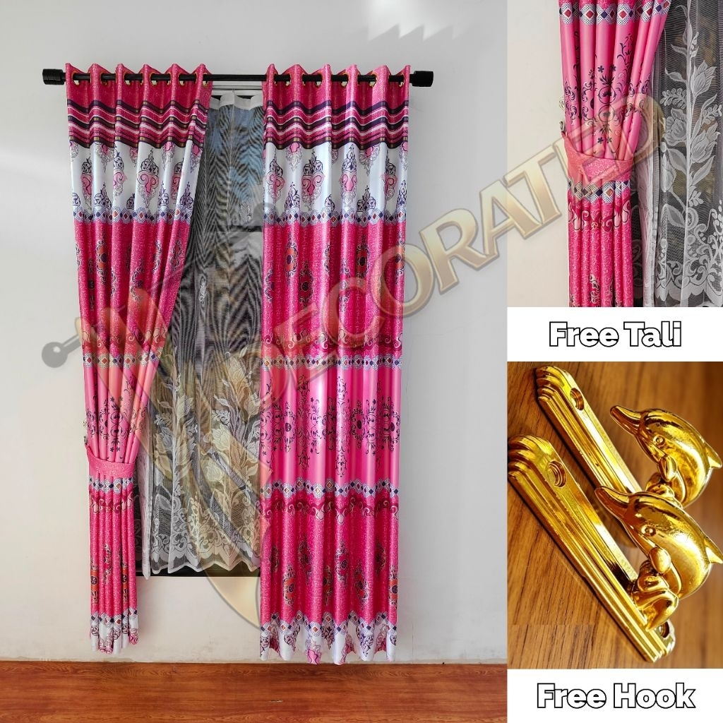 Gorden Jendela Kain Glossy Motif Batik Mewah