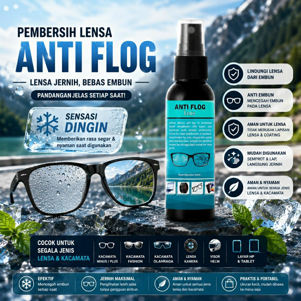 Anti Flog Kacamata Fog Anti Embun Pembersih Kacamata Hp Helm Monitor Dengan Efek Dingin