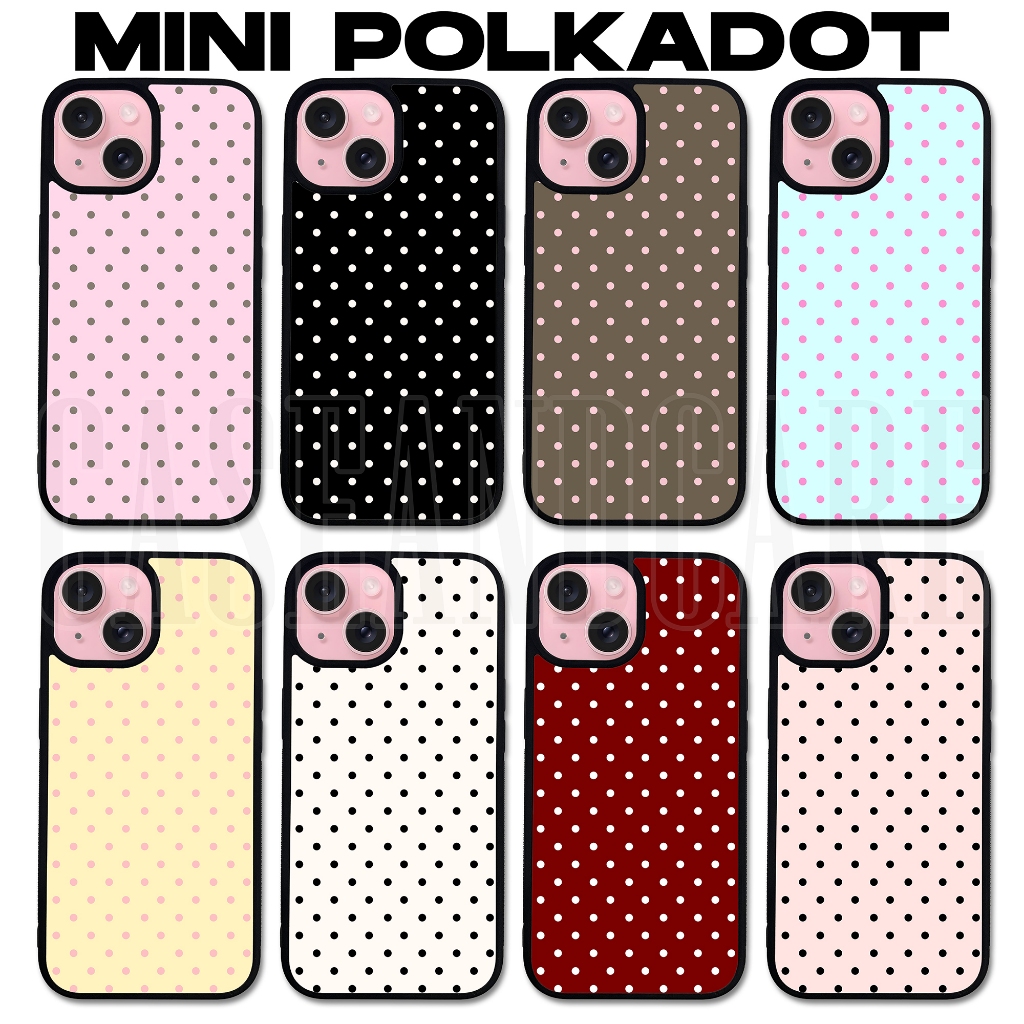 CASE CUSTOM RUBBER IPHONE ANDROID CASING ALL TYPE AESTHETIC Y2K MINI POLKADOT PATTERN