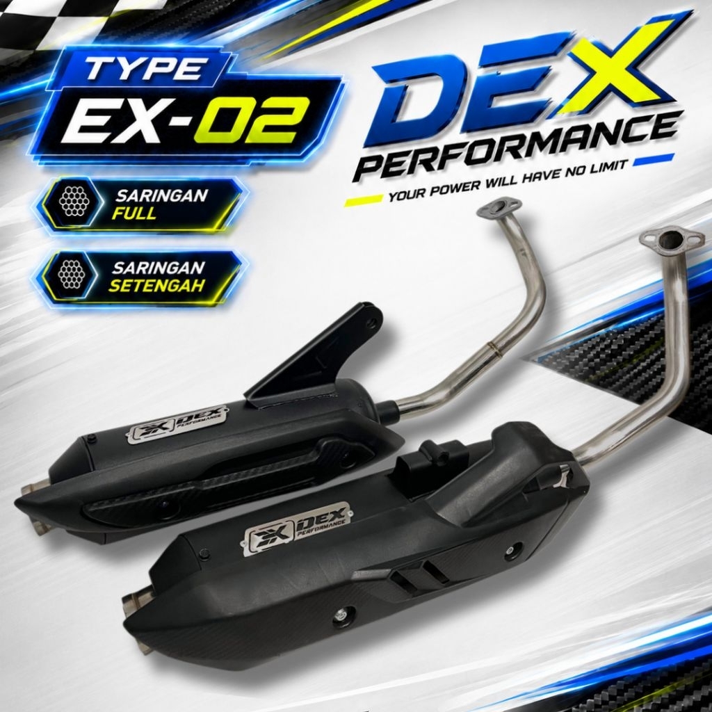 DEX PERFORMANCE EX-02 Knalpot Standar Racing Motor Matic Suara Bass Adem