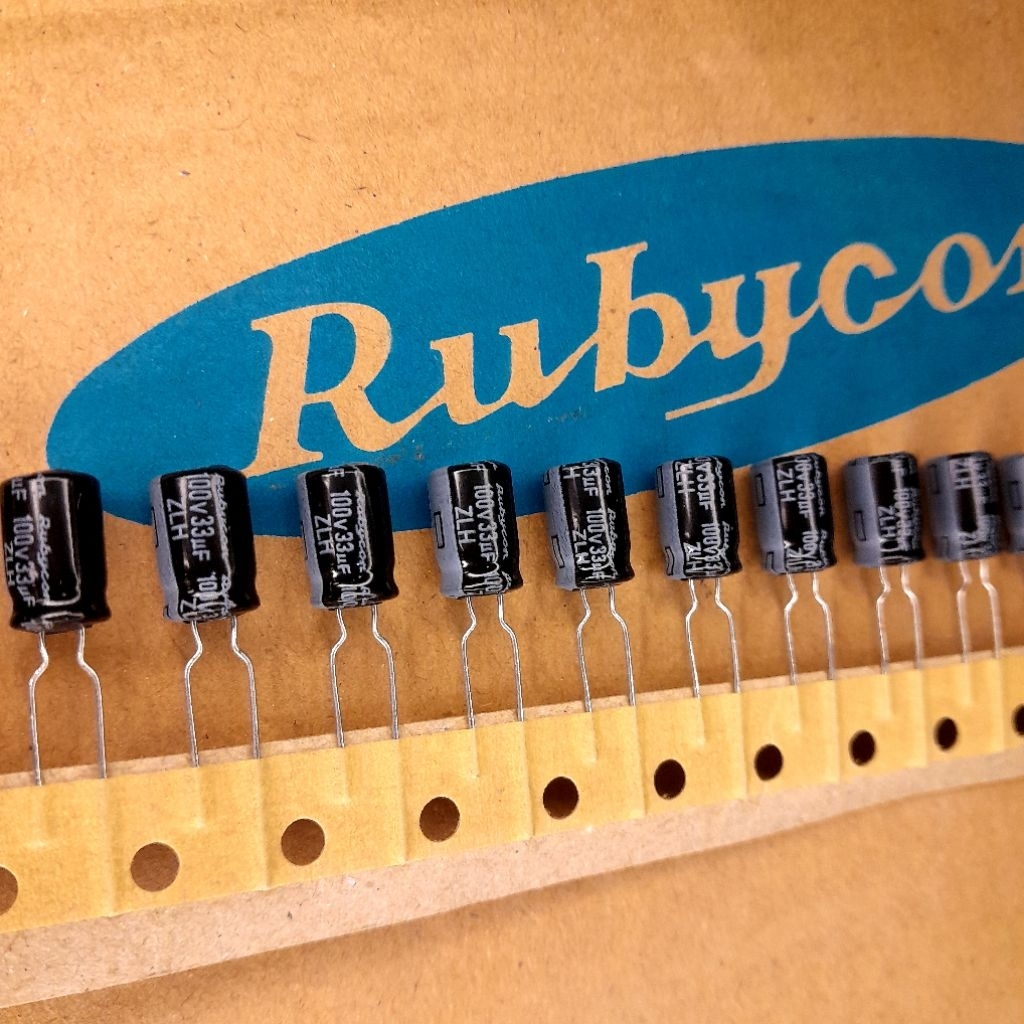 Elco 33uf 100v rubycon original ZLH hitam