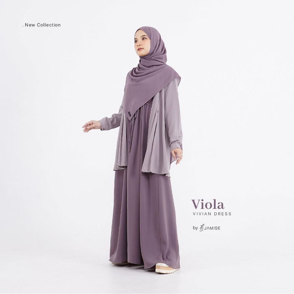 Vivian Dress by Jamise Syari warna Viola Preloved like new