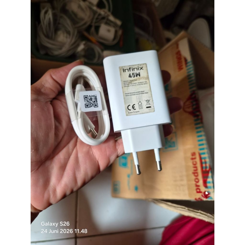 charger Infinix 45 Watt original copotan bawaan Hp