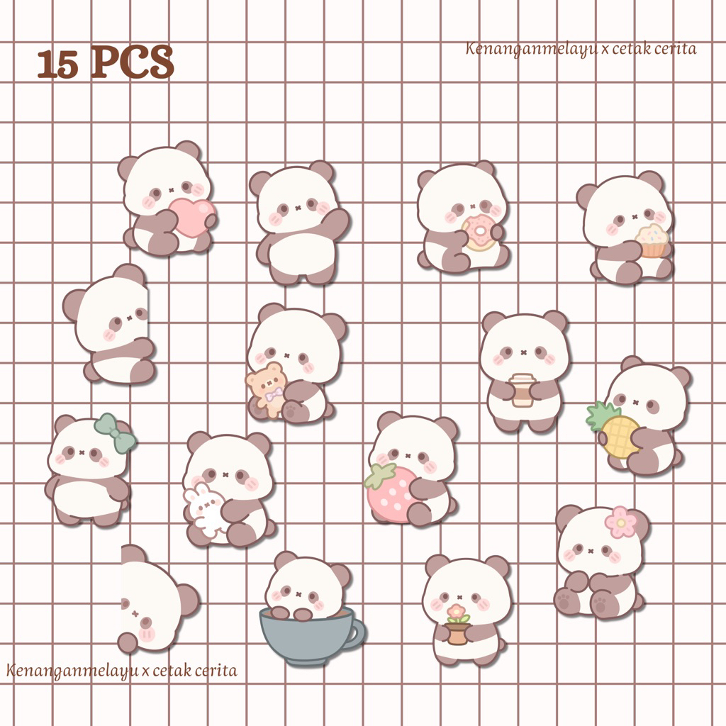stiker lucu | stiker panda lucu | stiker panda aesthetic | stiker journal | stiker scrapbook | stike