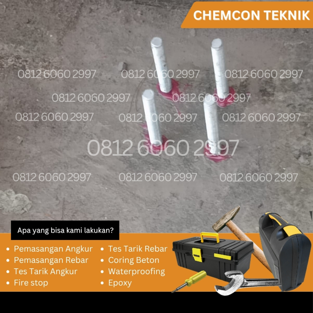 Jasa Pemasangan Angkur Beton Chemical Anchor | Bor Tanam Anchor Bolt