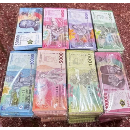 Mainan Uang Uangan 300 Lembar Mirip Asli - Koleksi Uang Kertas Mainan Anak