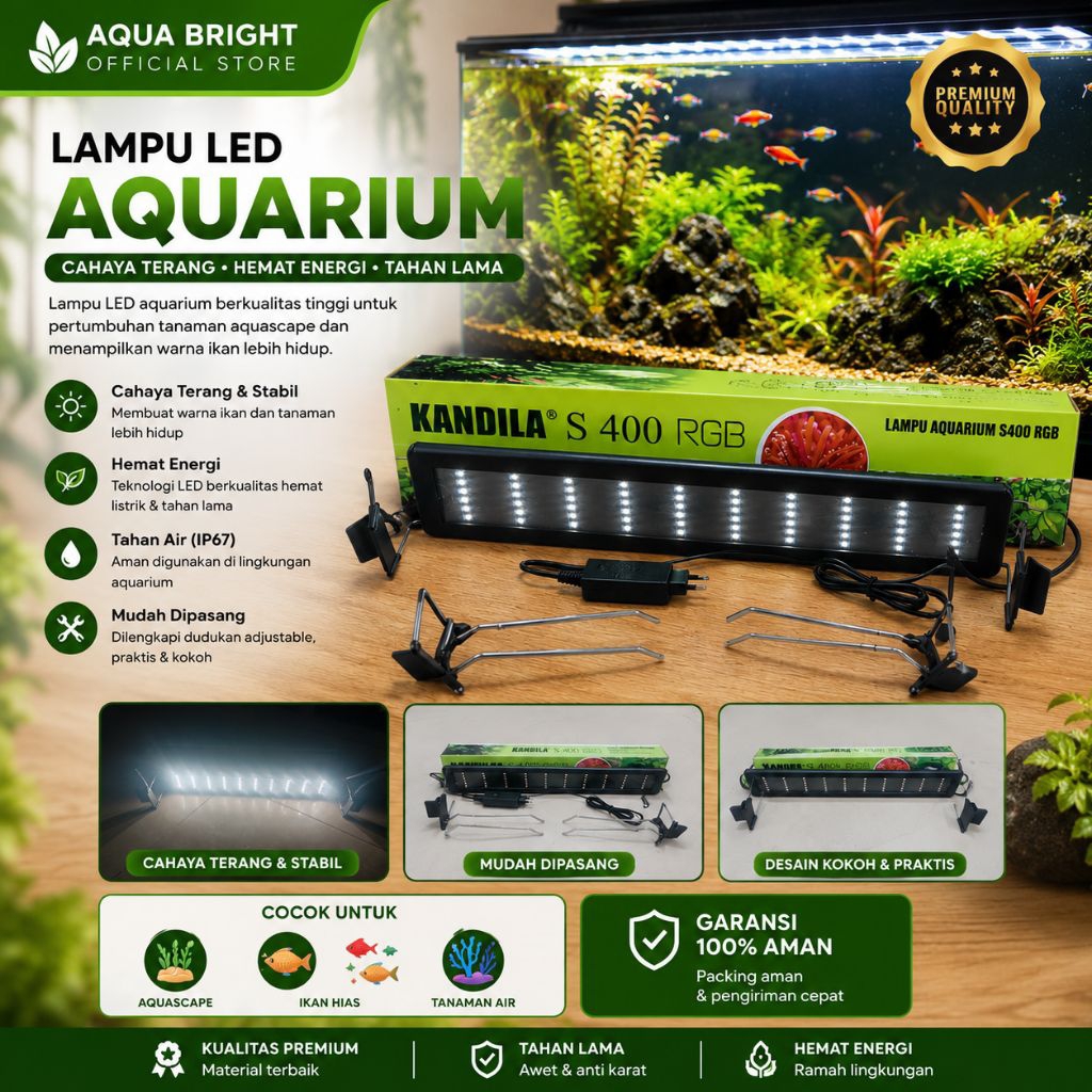 Lampu LED Aquarium KANDILA SERIES RGB S300 S400 S600 S800 S1000  Lampu Akuarium Aquascape