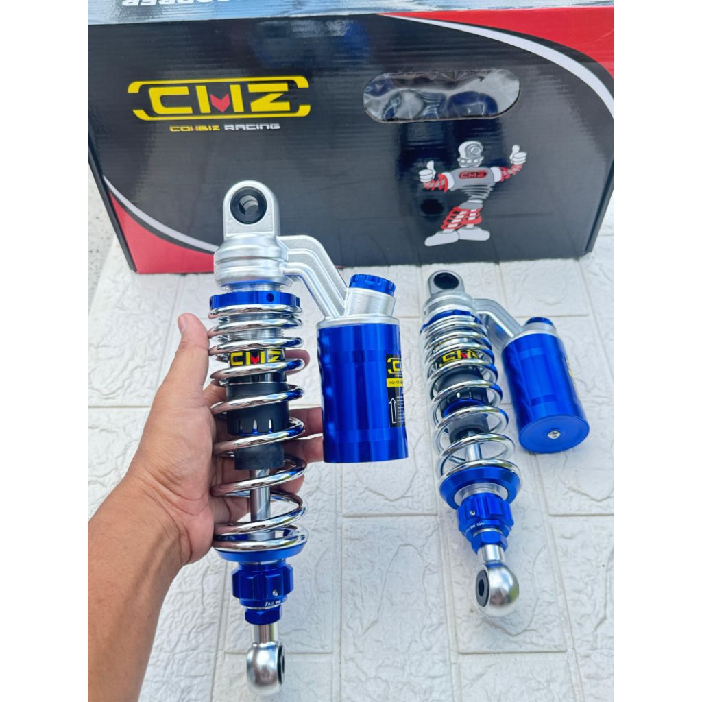 shock belakang tabung cmz crom tabung biru ukuran 280 dan 320