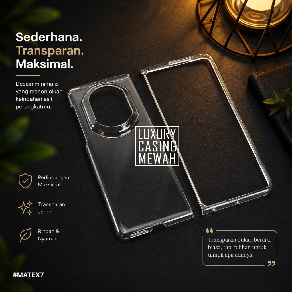 Hardcase Clear Bahan Acrylic Super tipis Huawei Mate X7 Huawei Mate X6 Huawei Mate XT Ultimate