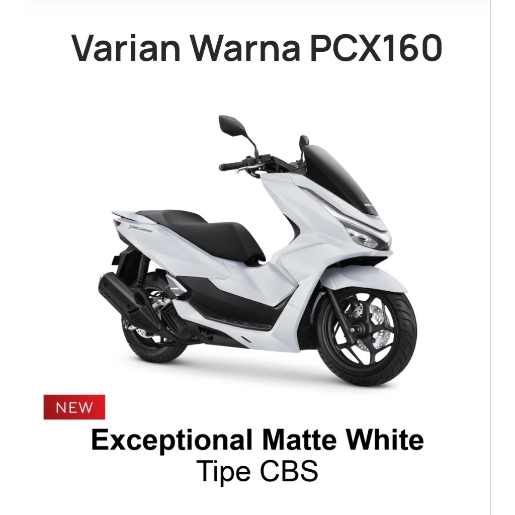 cicilan 0% kartu kredit - Honda PCX160 - (New white Matte Luar Biasa Tipe CBS) 2026 cicilan kartu kr